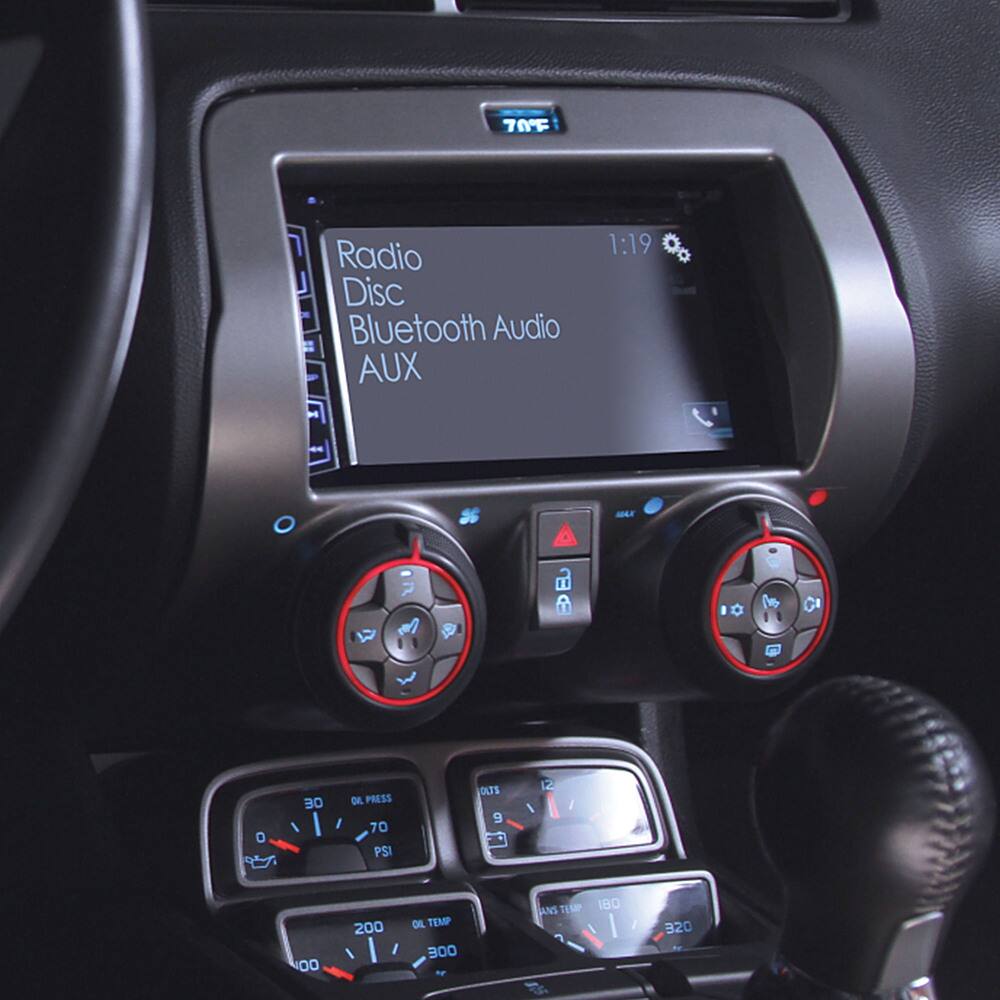 Alt View 11. PAC - Integrated Radio Replacement Dash Kit with Climate and Steering Wheel Controls for Select Chevrolet Camaro Vehicles - Gray.