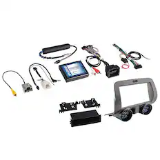 Front. PAC - Integrated Radio Replacement Dash Kit with Climate and Steering Wheel Controls for Select Chevrolet Camaro Vehicles - Gray.
