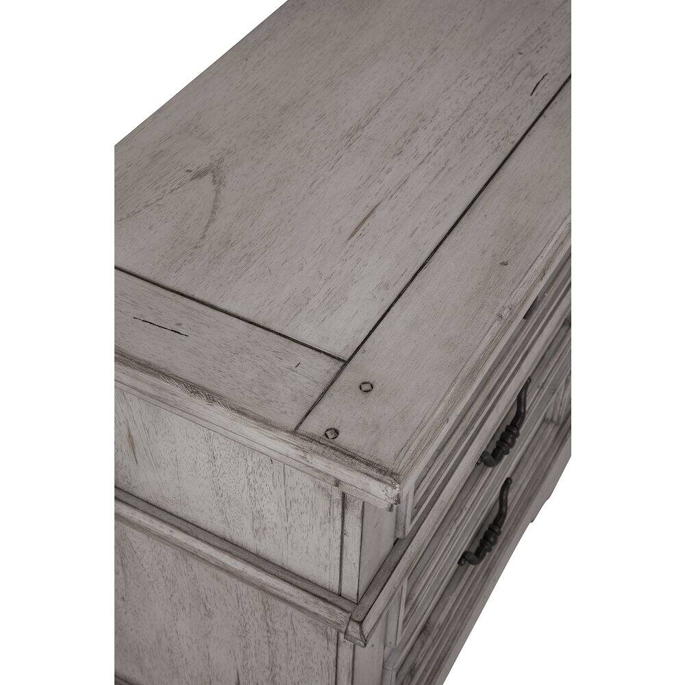 Alt View 4. American Woodcrafters - Stonebrook 3-Drawer Nightstand - Light Distressed Antique Gray - Gray.