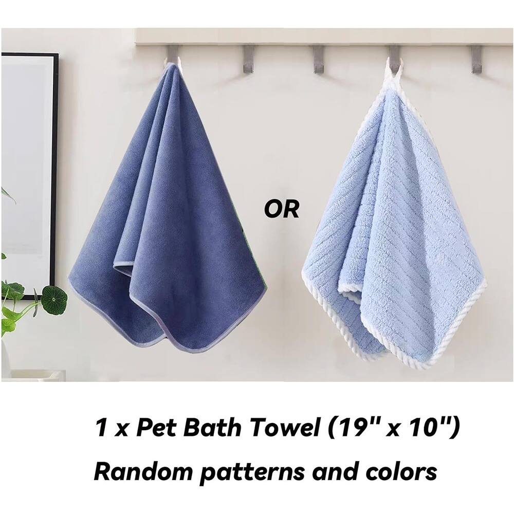 1 x Pet Bath Towel (19" x 10")  
Random patterns and colors