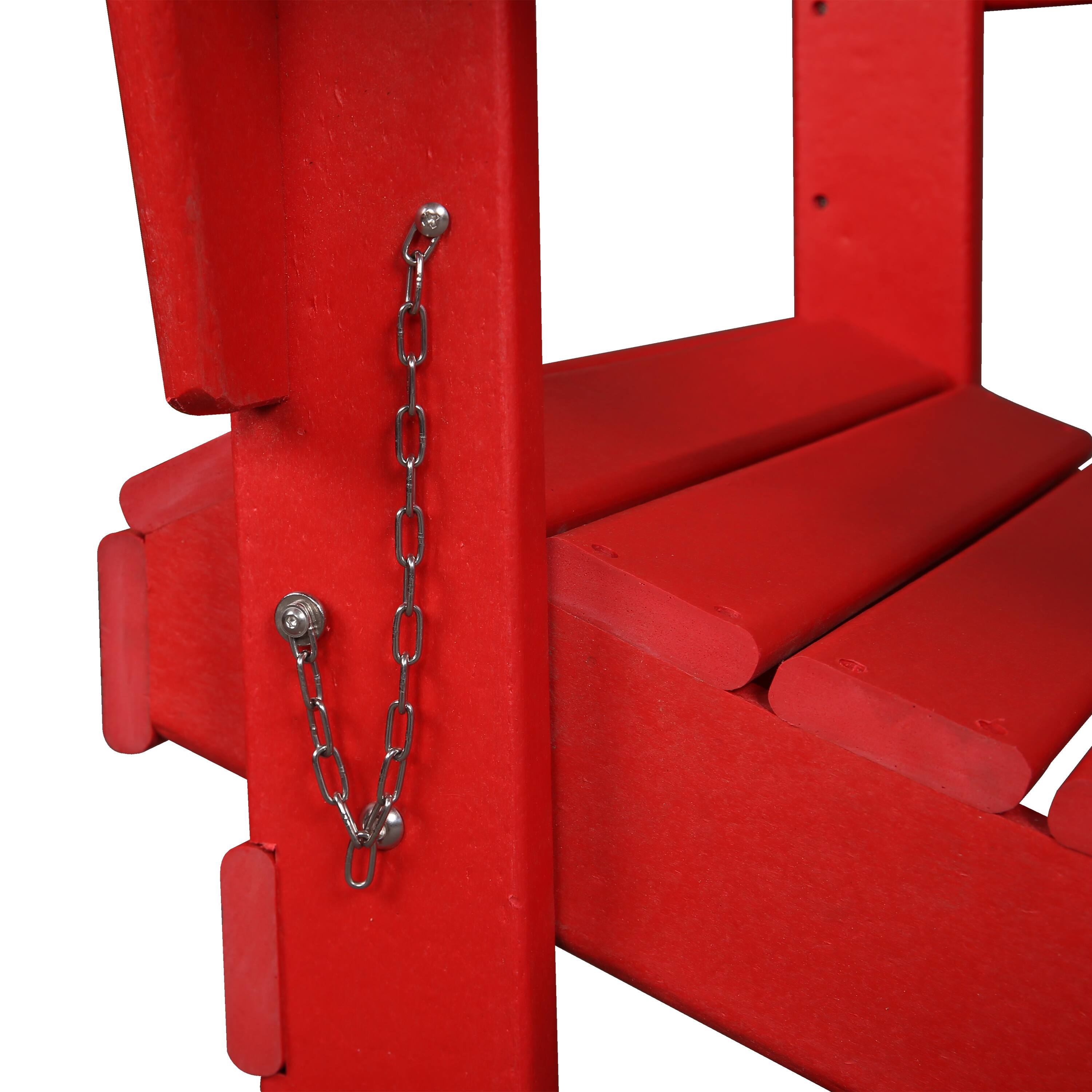 Alt View 2. Bestier - Folding Patio Adirondack Chair, All-Weather HDPE Outdoor Chair for Poolside Backyard Lawn Decks Gardens - Red.