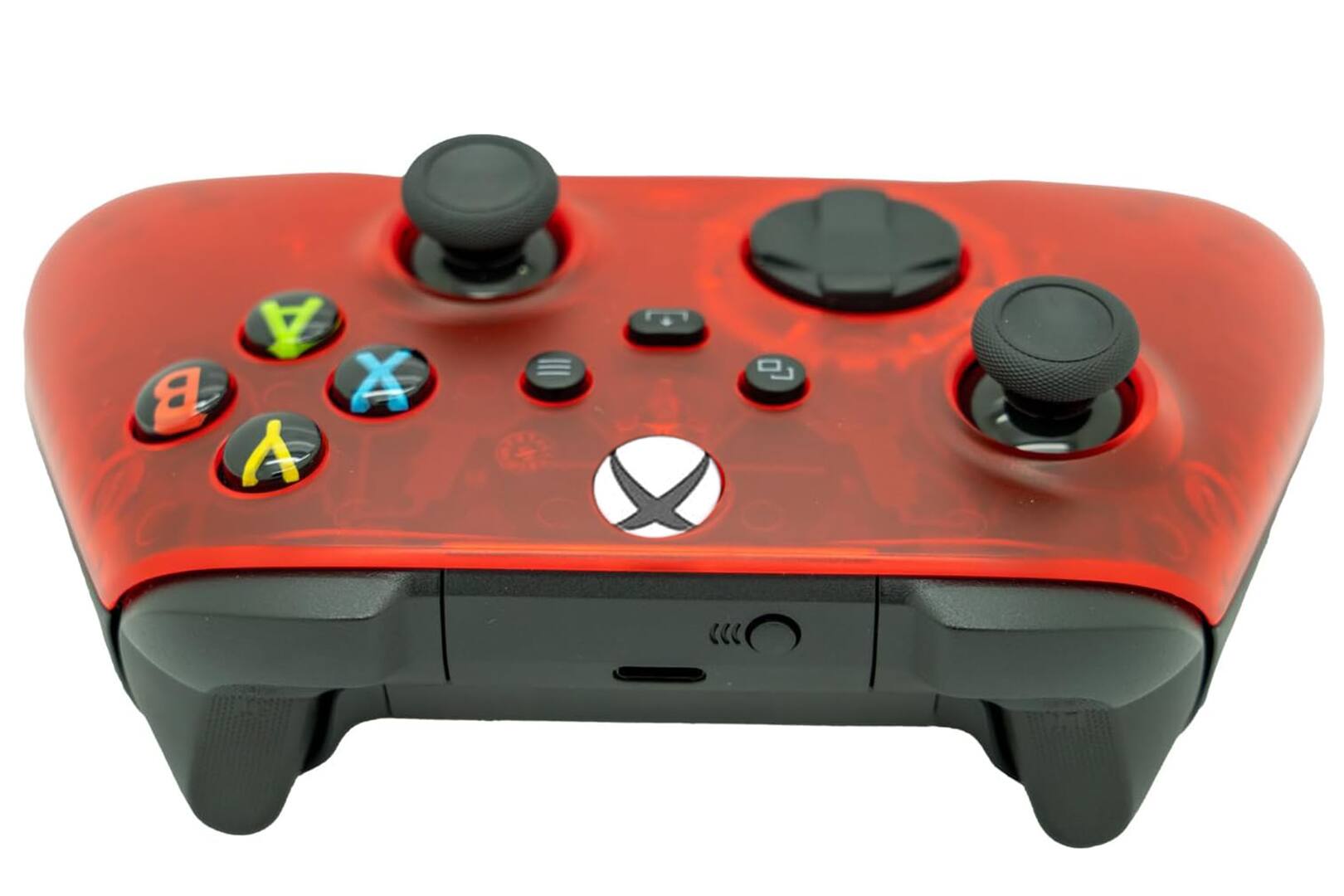 Back. ProControllers - Custom Wireless Controller for Xbox Series X|S, Xbox One, & PC - Clear Red.