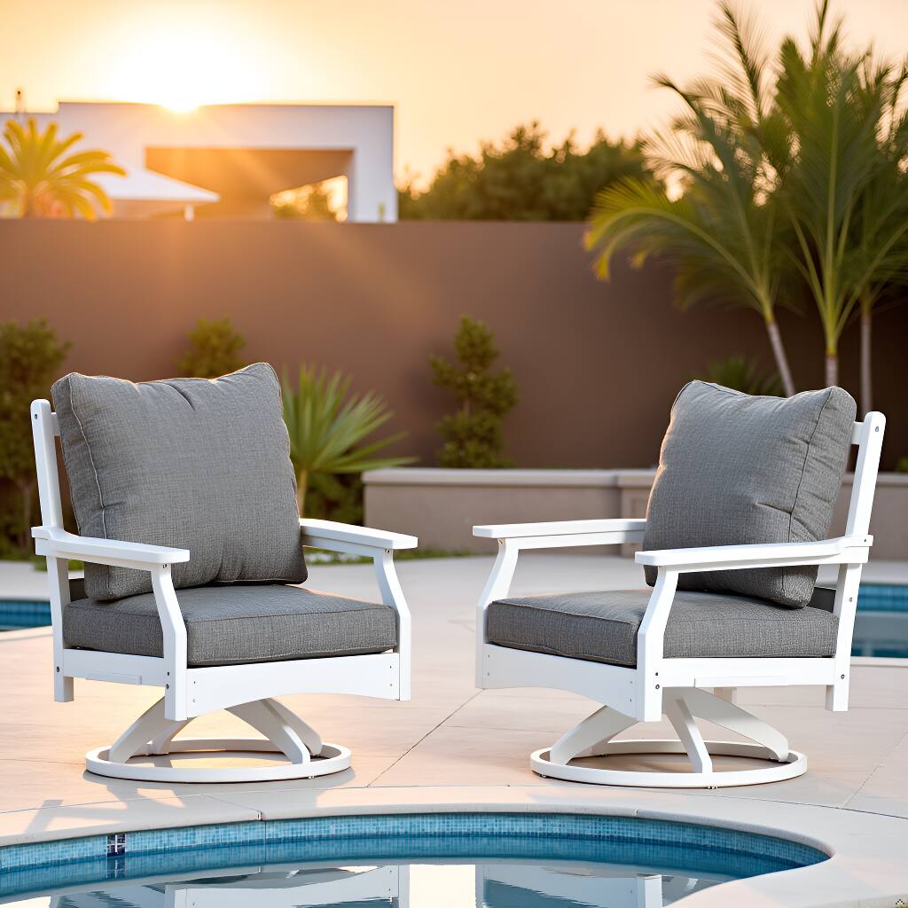 Left. LuXeo - Aspen Rock/Swivel Deep Seating Chairs-Two-Tone/Gray Cushions (Set of 2) - Two-Tone/Gray Cushion.