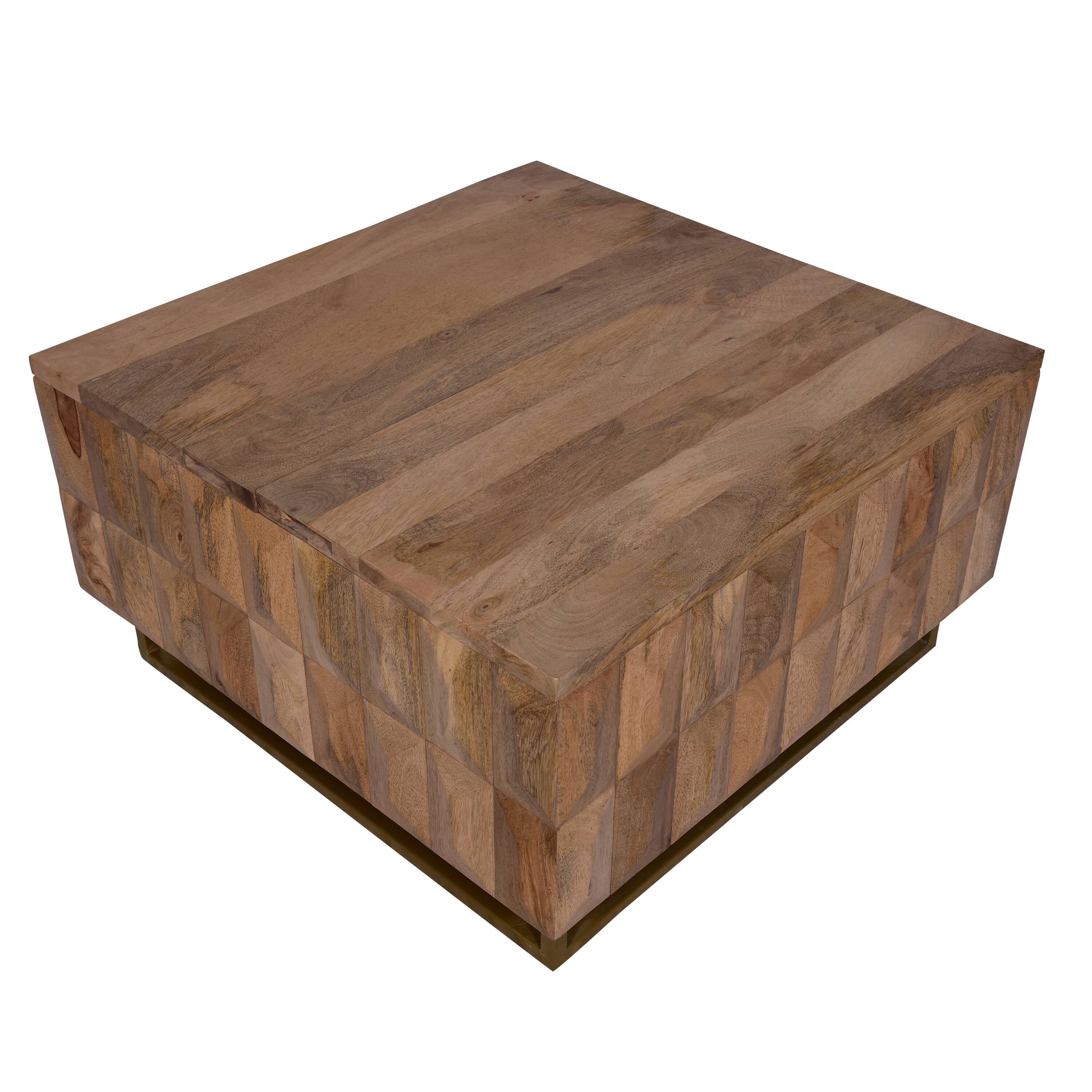 Alt View 3. Manhattan Lane - 33 Inch Lift Top Storage Trunk Coffee Table, Square, Mango Wood - Brown.
