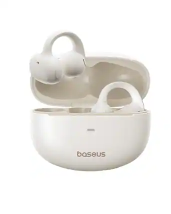 Front. Baseus - Baseus MC1 Open Ear True Wireless Sport Earbuds - Starlight Off-White.