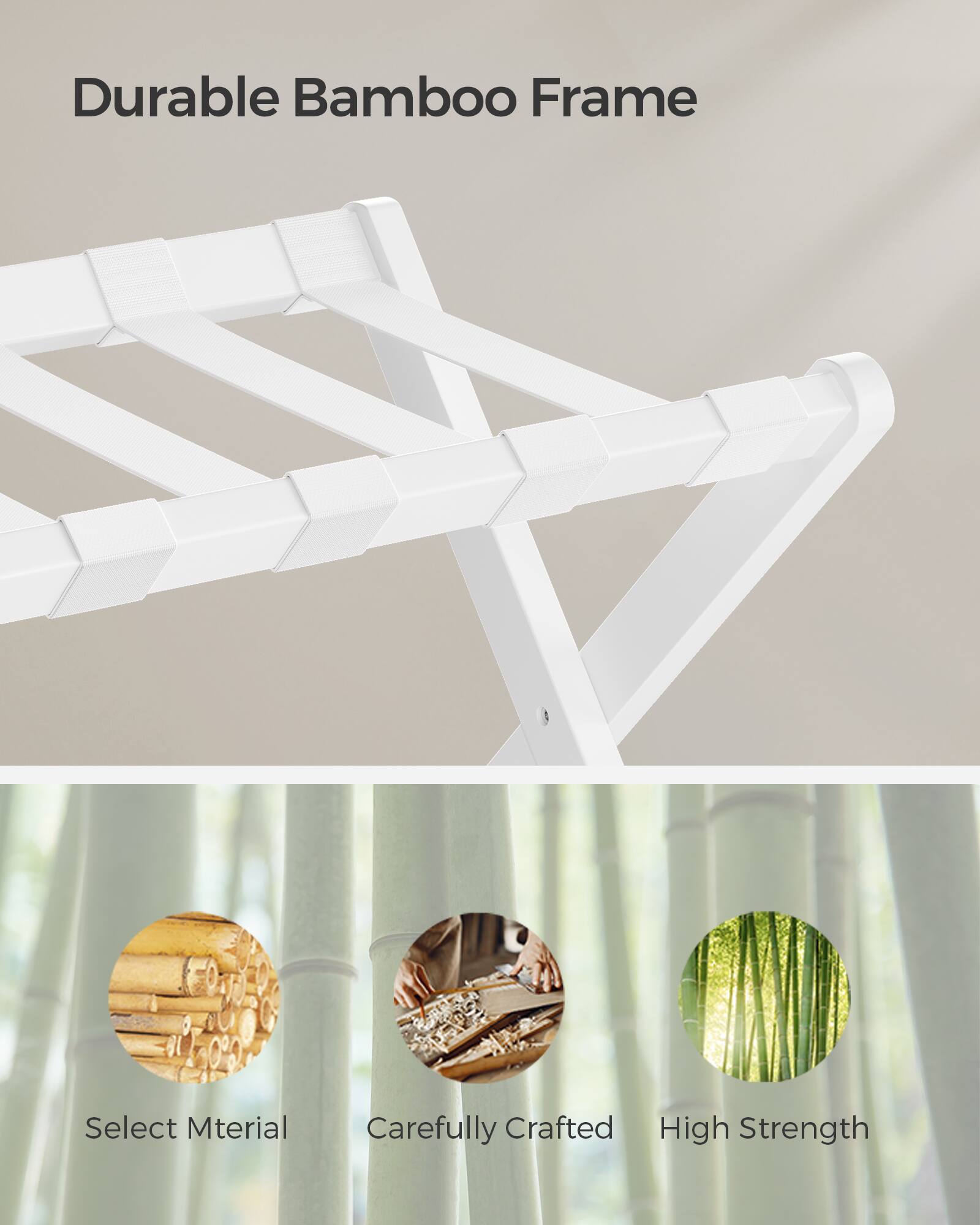 Durable Bamboo Frame

- Select Material
- Carefully Crafted
- High Strength