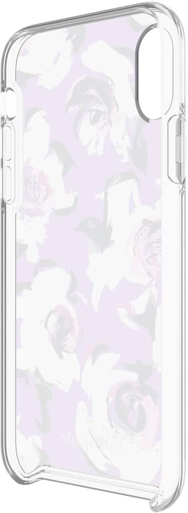 case for apple iphone x and xs - romantic floral translucent purple