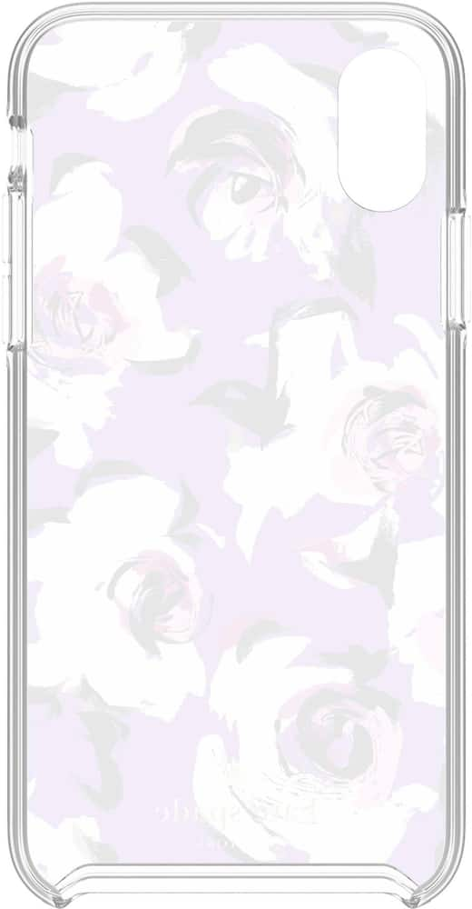 case for apple iphone x and xs - romantic floral translucent purple