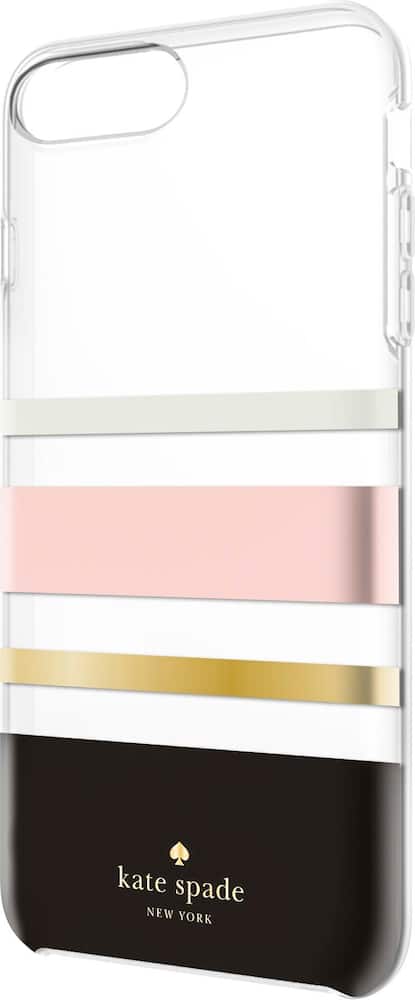 case for apple iphone 6 plus, 6s plus, 7 plus and 8 plus - cream/blush/gold foil/charlotte stripe black case for apple iphone 6 plus, 6s plus, 7 plus and 8 plus - cream/blush/gold foil/charlotte stripe black