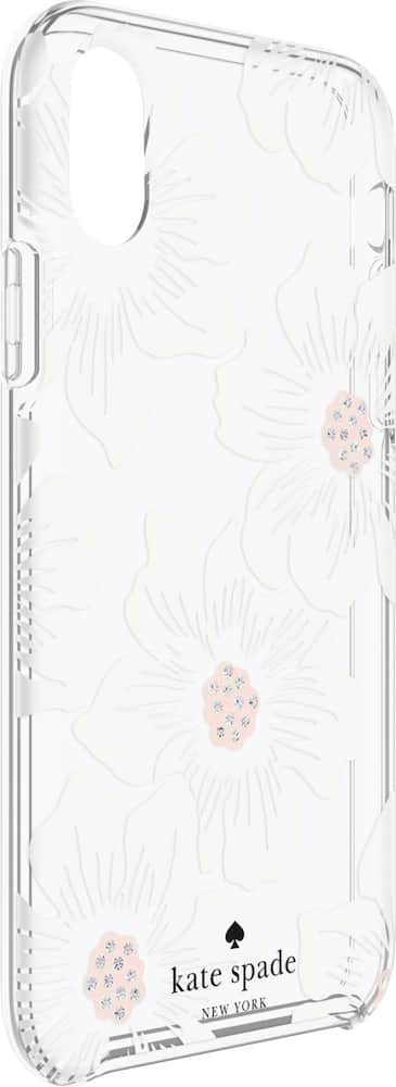 case for apple iphone x and xs - cream with stones/hollyhock floral clear case for apple iphone x and xs - cream with stones/hollyhock floral clear