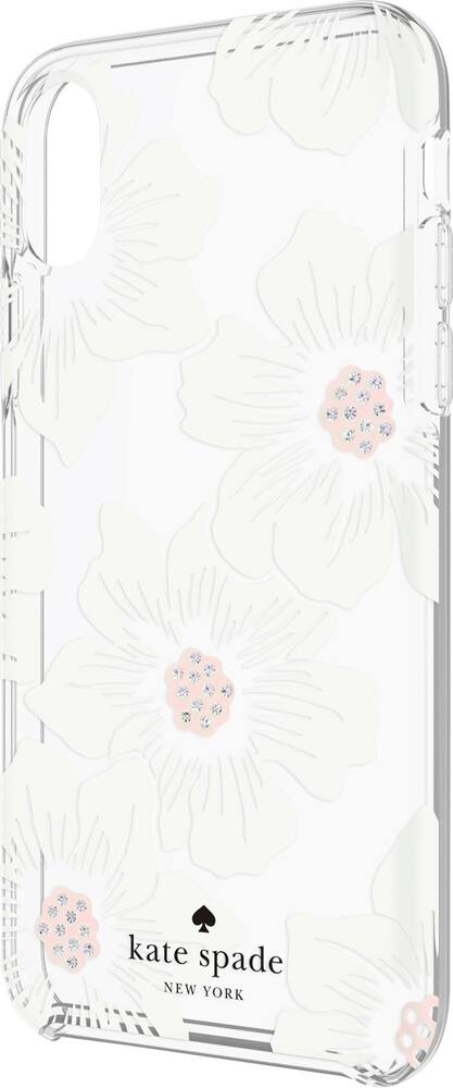 case for apple iphone x and xs - cream with stones/hollyhock floral clear case for apple iphone x and xs - cream with stones/hollyhock floral clear