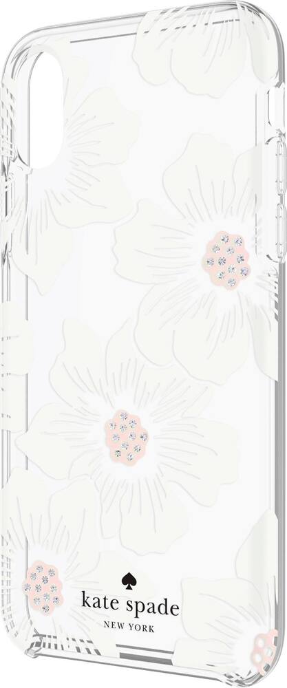 case for apple iphone x and xs - cream with stones/hollyhock floral clear