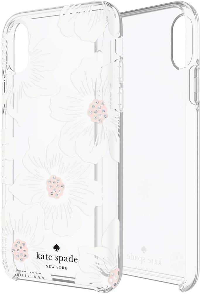 case for apple iphone x and xs - cream with stones/hollyhock floral clear case for apple iphone x and xs - cream with stones/hollyhock floral clear
