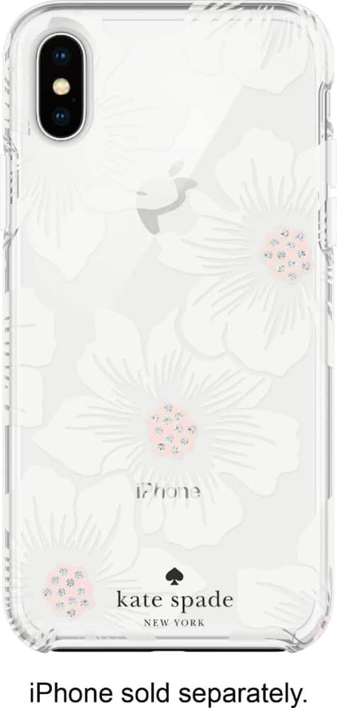 case for apple iphone x and xs - cream with stones/hollyhock floral clear