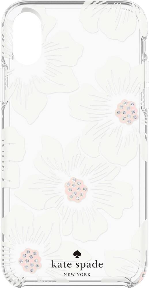 case for apple iphone x and xs - cream with stones/hollyhock floral clear