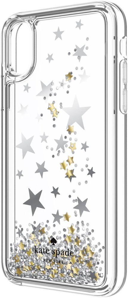 case for apple iphone x and xs - stars silver foil/gold foil