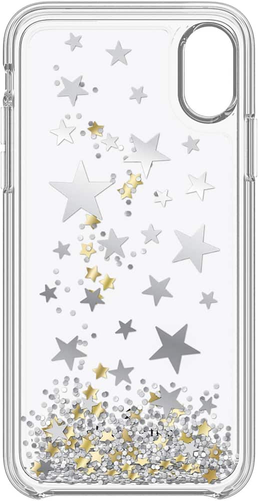 case for apple iphone x and xs - stars silver foil/gold foil case for apple iphone x and xs - stars silver foil/gold foil