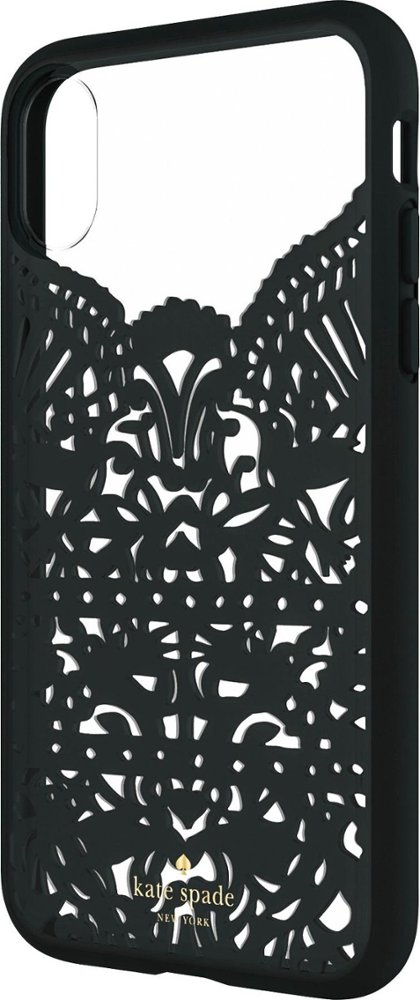 case for apple iphone x and xs - clear/lace hummingbird black