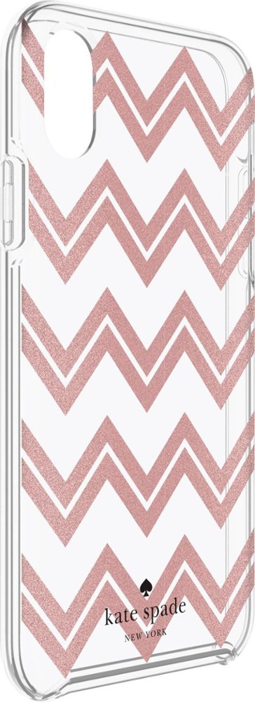 case for apple iphone x and xs - clear/chevron rose gold case for apple iphone x and xs - clear/chevron rose gold