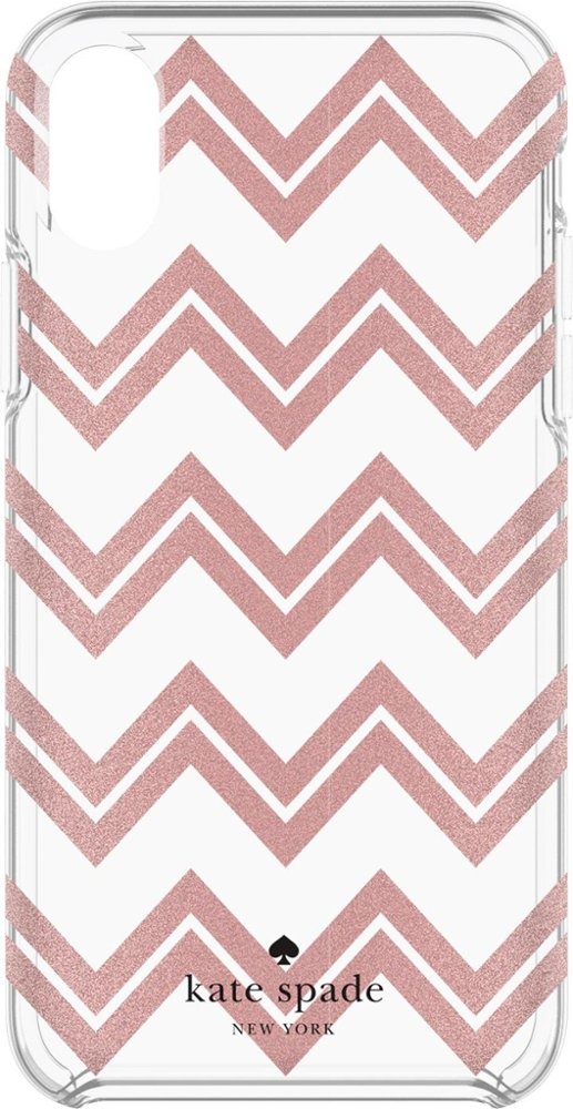 case for apple iphone x and xs - clear/chevron rose gold case for apple iphone x and xs - clear/chevron rose gold