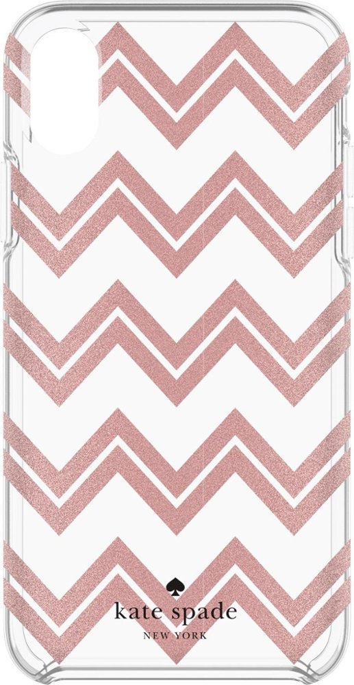 case for apple iphone x and xs - clear/chevron rose gold