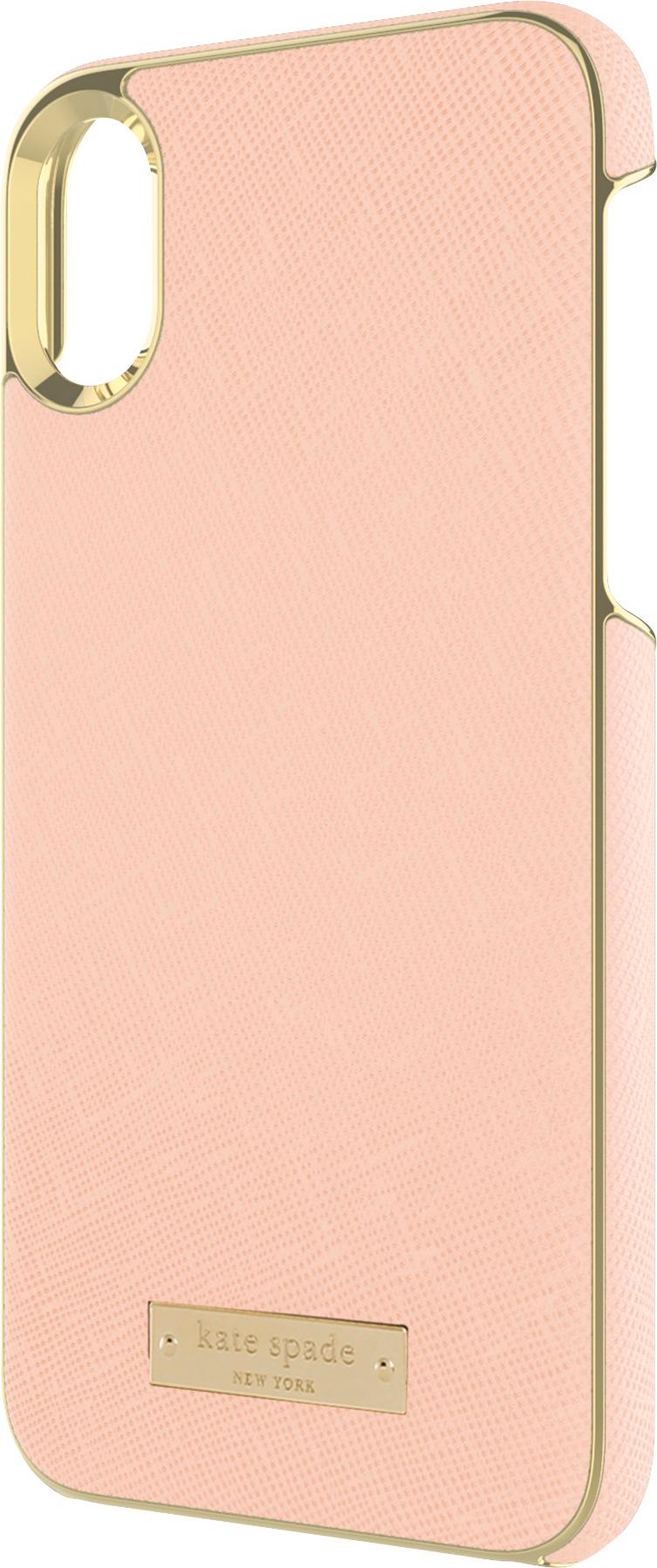 Best Buy Kate Spade New York Case For Apple Iphone X And Xs Saffiano Rose Gold Gold Logo Plate Ksiph 081 Srg