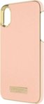 Front. kate spade new york - Case for Apple® iPhone® X and XS - Saffiano rose gold/gold logo plate.