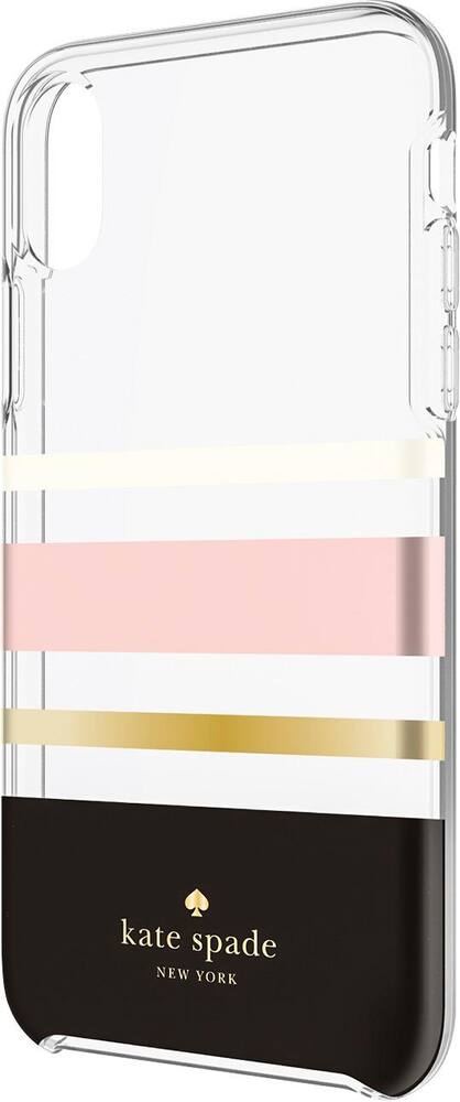 case for apple iphone x and xs - cream/blush/gold foil/charlotte stripe black case for apple iphone x and xs - cream/blush/gold foil/charlotte stripe black