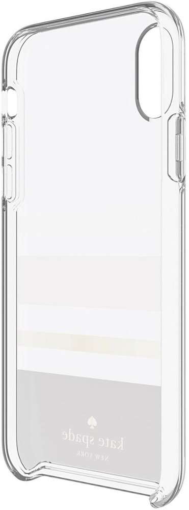 case for apple iphone x and xs - cream/blush/gold foil/charlotte stripe black