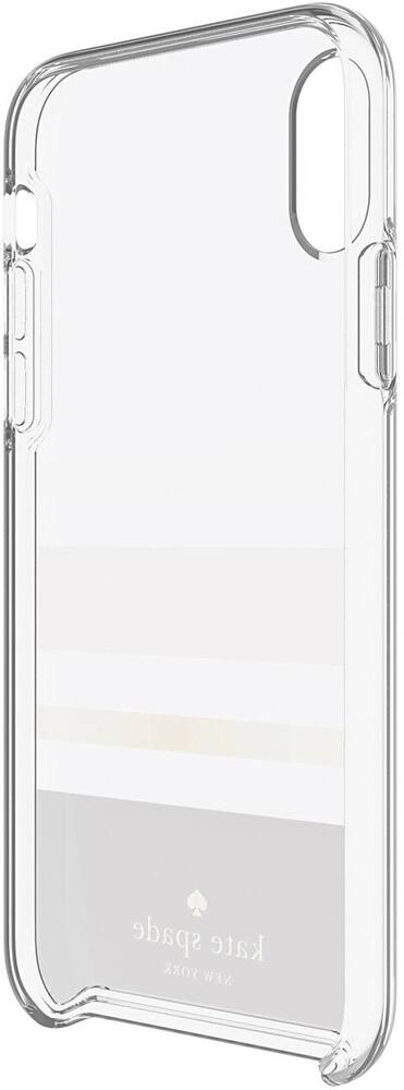 case for apple iphone x and xs - cream/blush/gold foil/charlotte stripe black