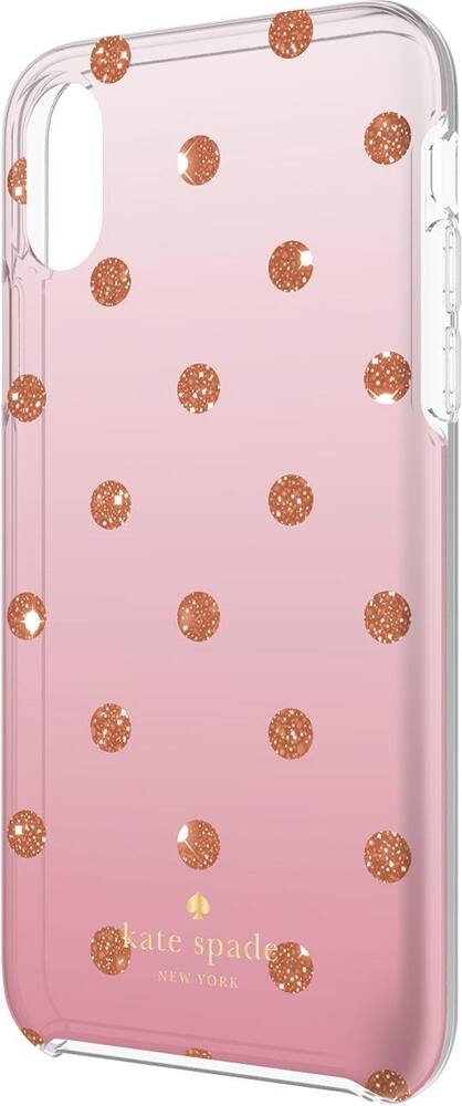 case for apple iphone x and xs - glitter dot foxglove ombre/rose gold foil case for apple iphone x and xs - glitter dot foxglove ombre/rose gold foil