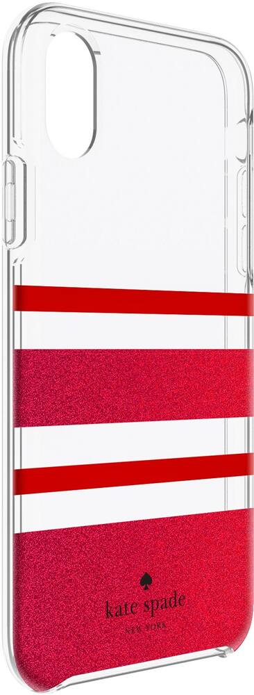 case for apple iphone x and xs - glitter red/charlotte stripe red