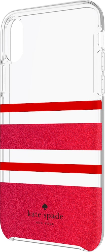 case for apple iphone x and xs - glitter red/charlotte stripe red case for apple iphone x and xs - glitter red/charlotte stripe red