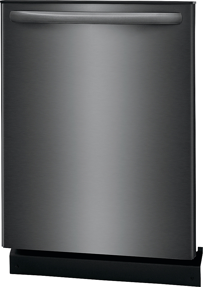 Left View: GE - Top Control Built-In Dishwasher with Stainless Steel Tub, 48dBA - Black