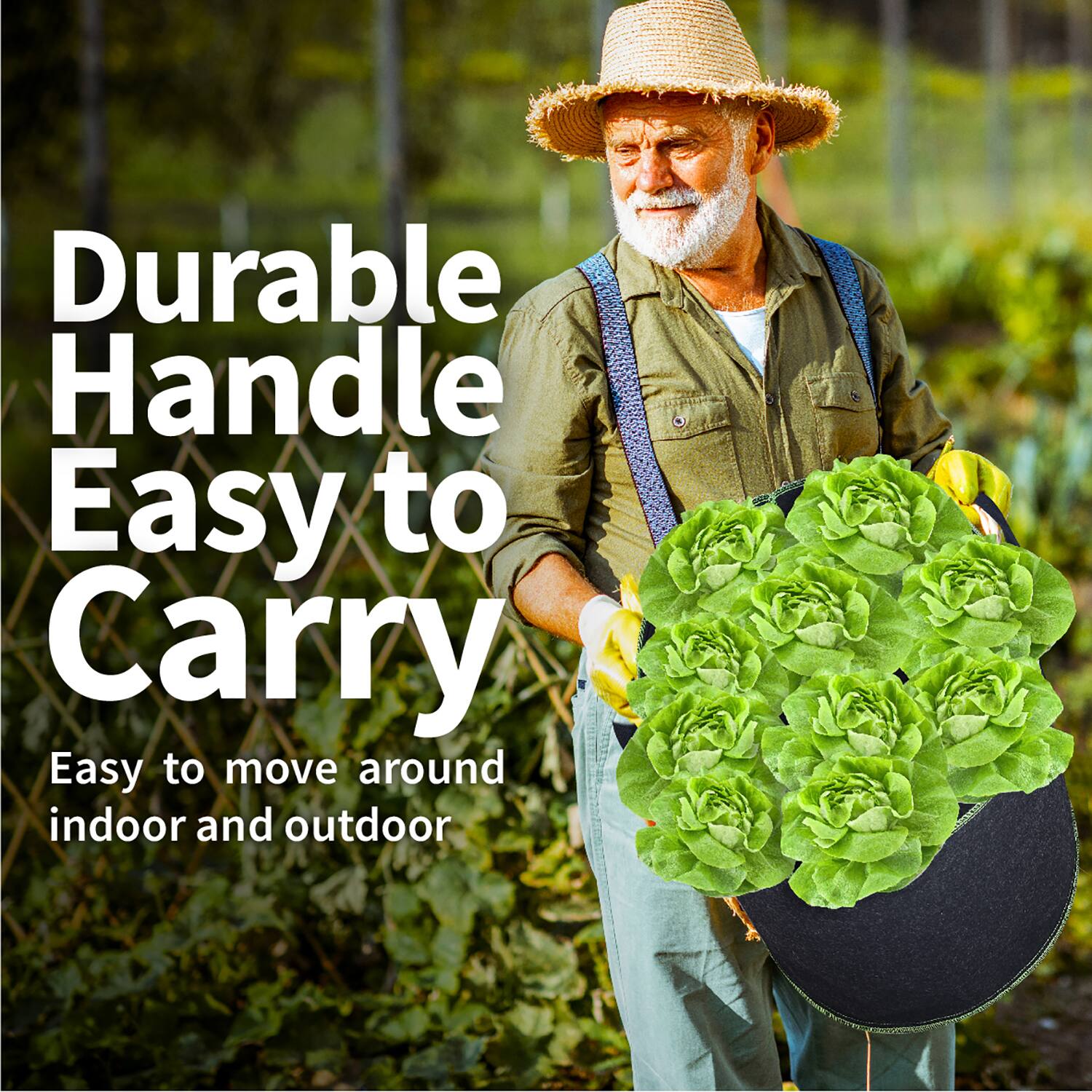 Durable Handle  
Easy to Carry  
Easy to move around indoor and outdoor
