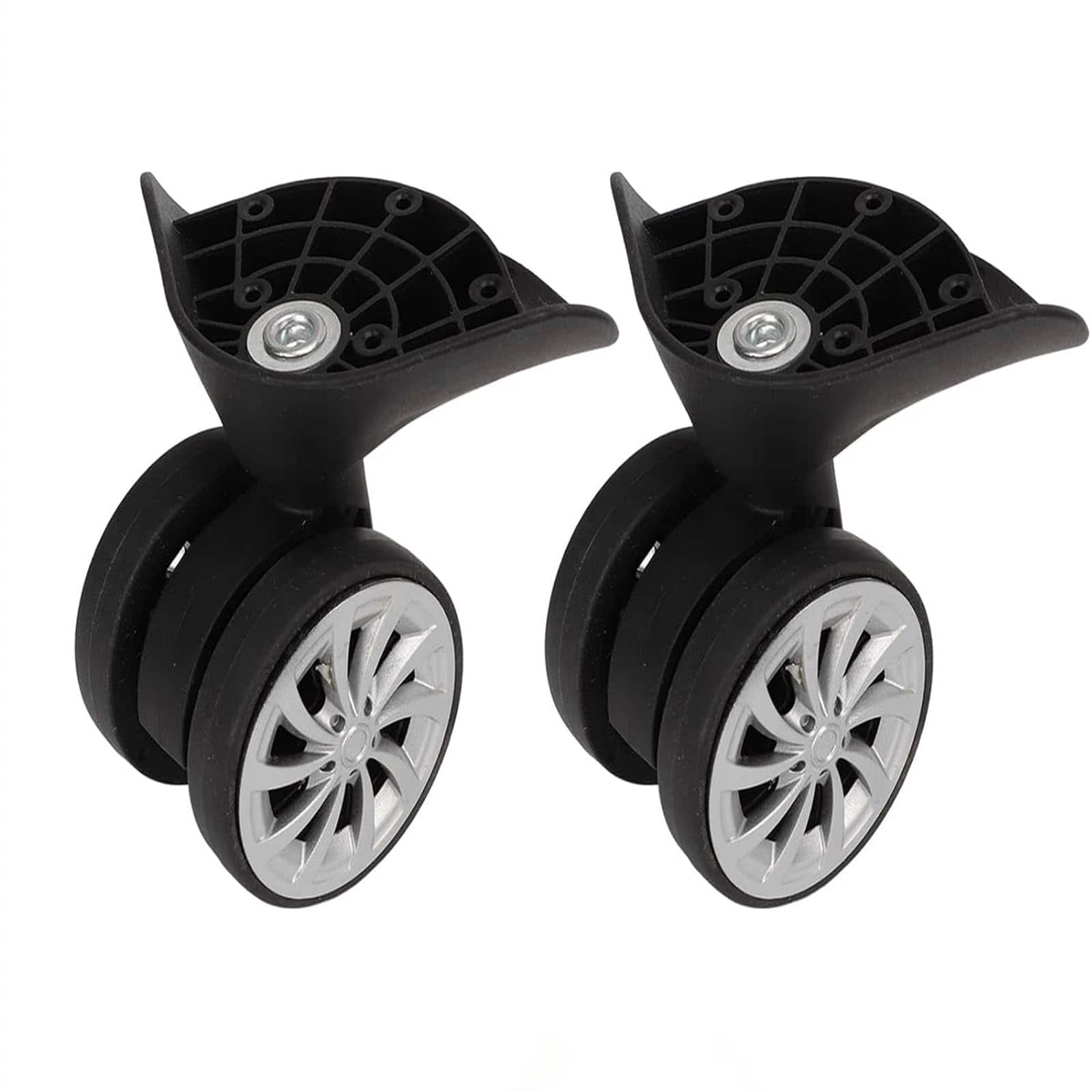 DORLUKFU - 1 Pair Luggage Suitcase Wheel, Luggage Wheels Replacement Travel Suitcase Caster Wheels 360° Swivel, Trunk Luggage Wheel - Black