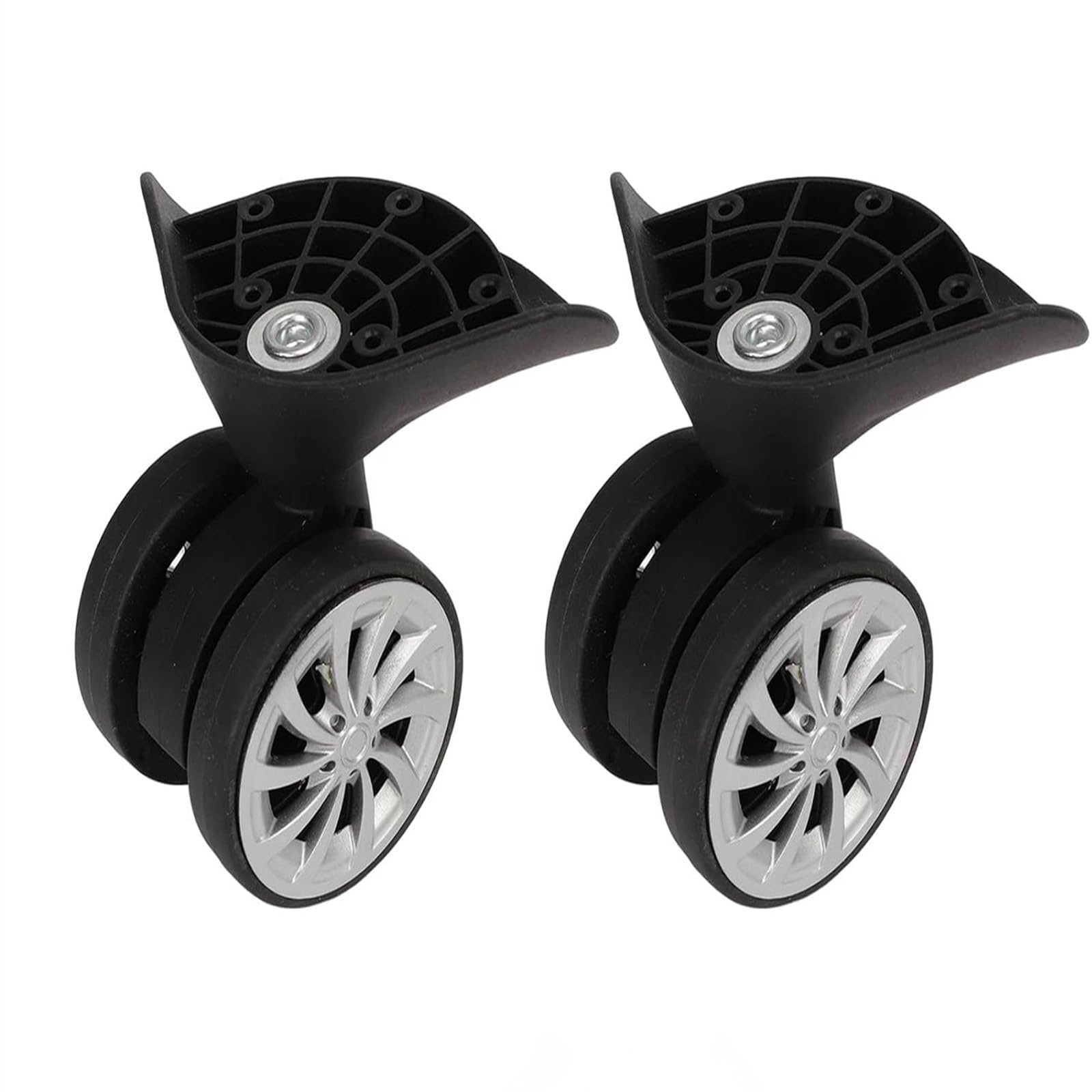 Front. DORLUKFU - 1 Pair Luggage Suitcase Wheel, Luggage Wheels Replacement Travel Suitcase Caster Wheels 360° Swivel, Trunk Luggage Wheel - Black.