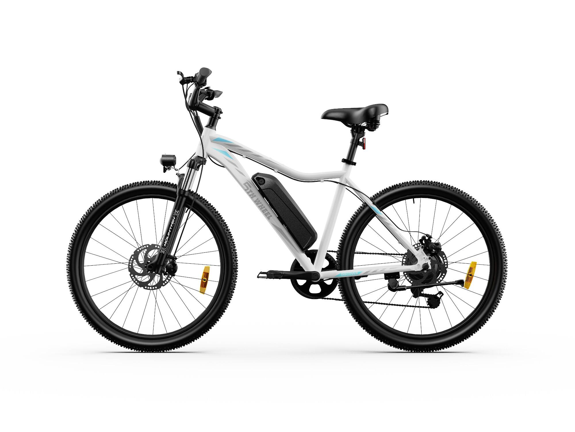 Angle. 5th Wheel - Discover eBike w/ 43 mi Max Operating Range & 20 mph Max Speed - White.