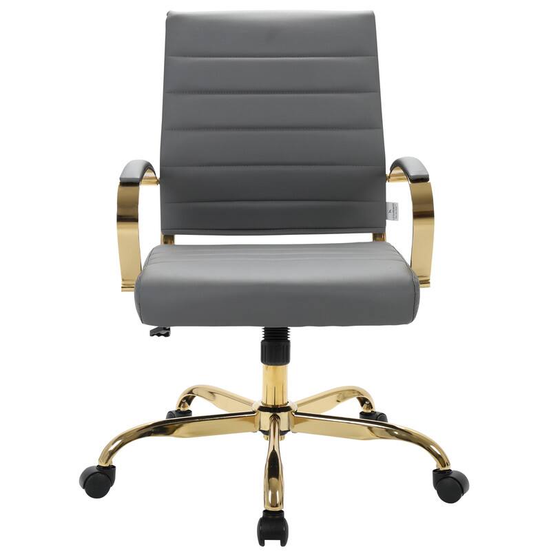LeisureMod Benmar Leather Office Desk Chair - Thumbnail 3