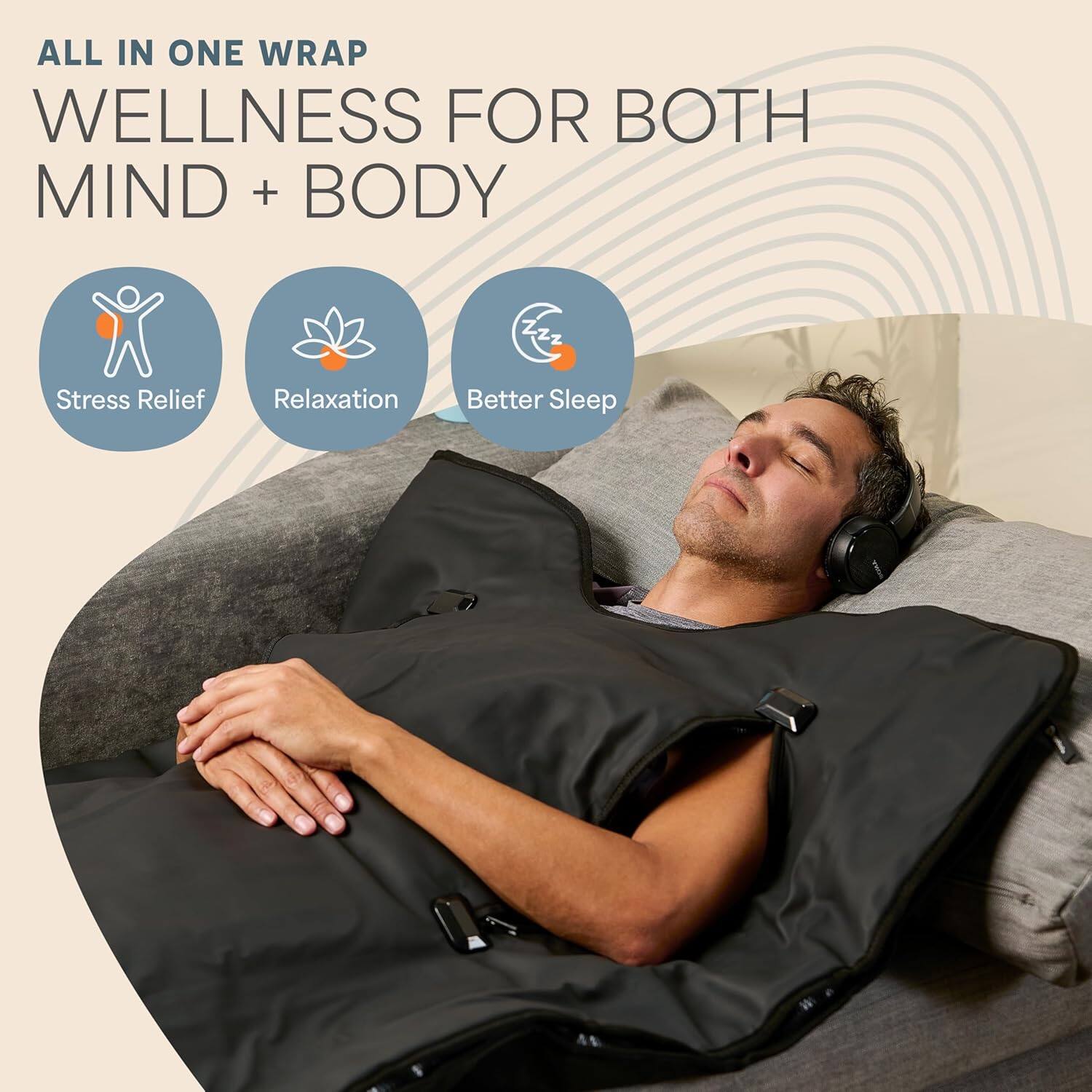 ALL IN ONE WRAP  
WELLNESS FOR BOTH MIND + BODY  

- Stress Relief  
- Relaxation  
- Better Sleep