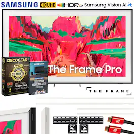 Samsung - 85" The Frame Pro Neo QLED 4K TV (2025) w/ White Bezel + Protection Bundle