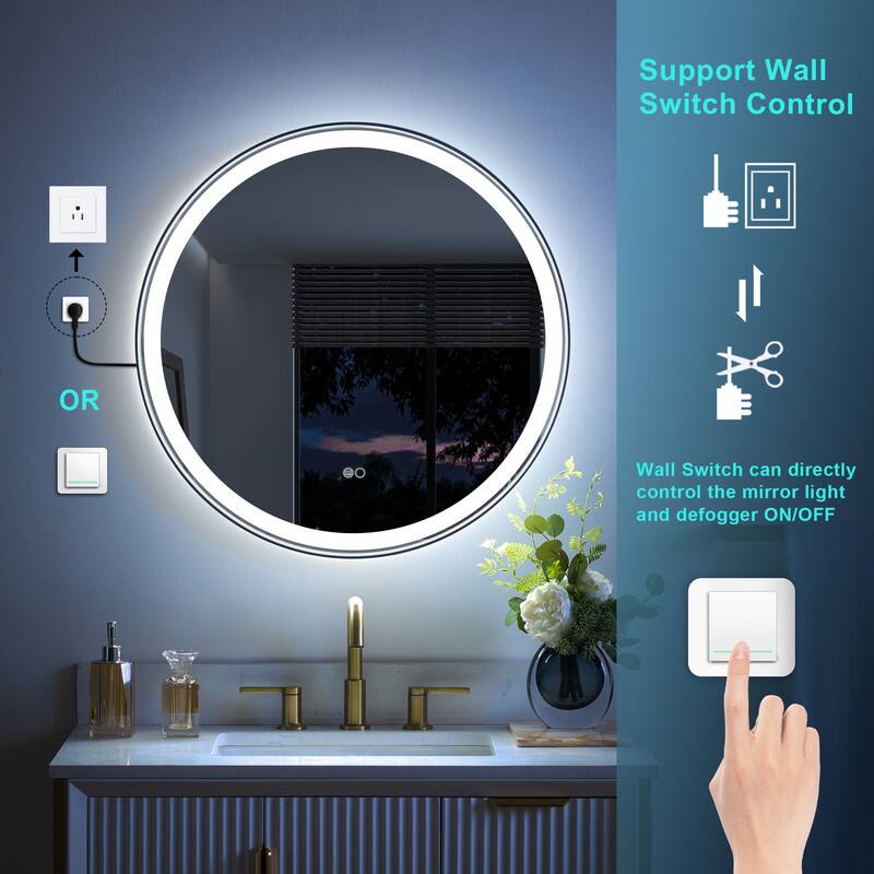 Support Wall Switch Control

OR

Wall Switch can directly control the mirror light and defogger ON/OFF