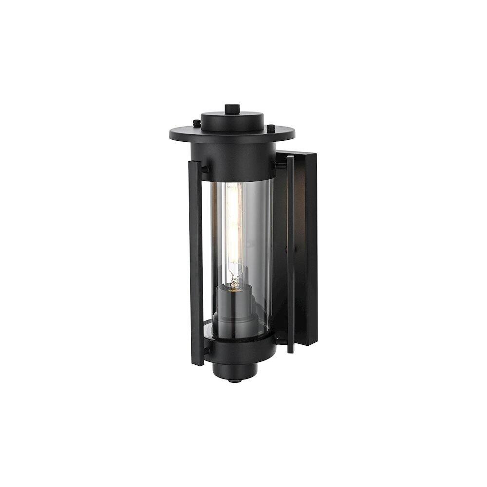 Angle. Elegant Lighting - Bucknell 7 inch Outdoor Pendant in Black - Black.