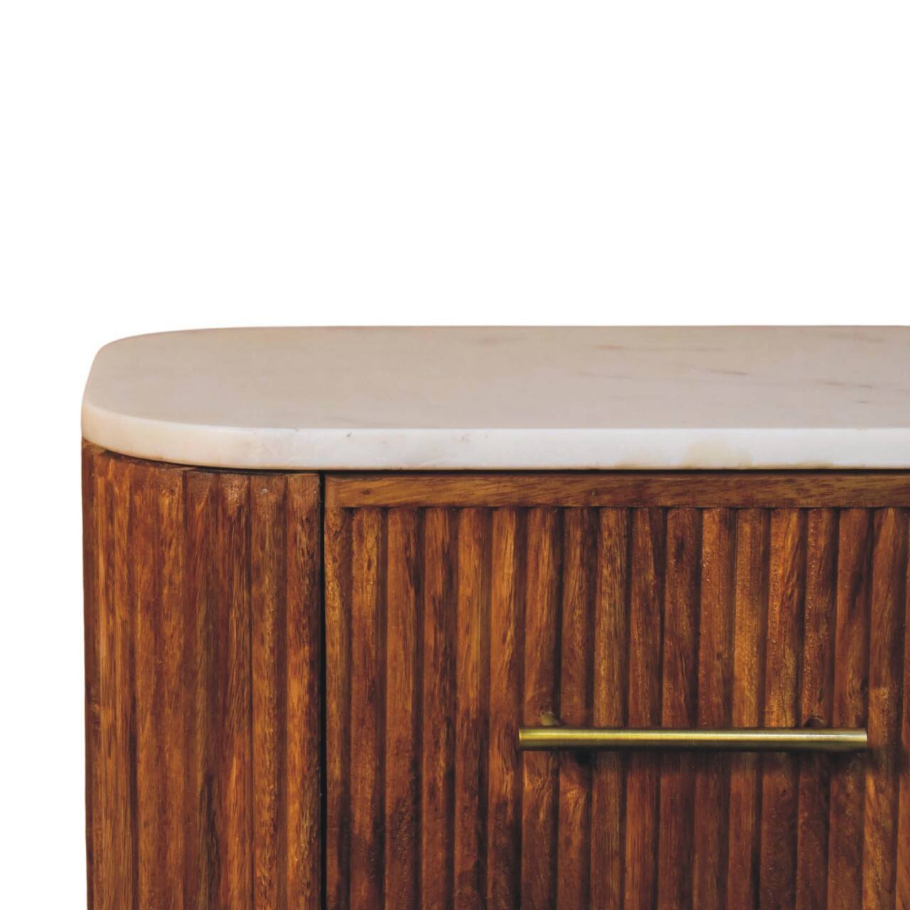 Alt View 5. Artisan Furniture - Artisan Furniture Solid Wood Marble Crest Bedside Table, 2 Drawers, Brown - Brown.