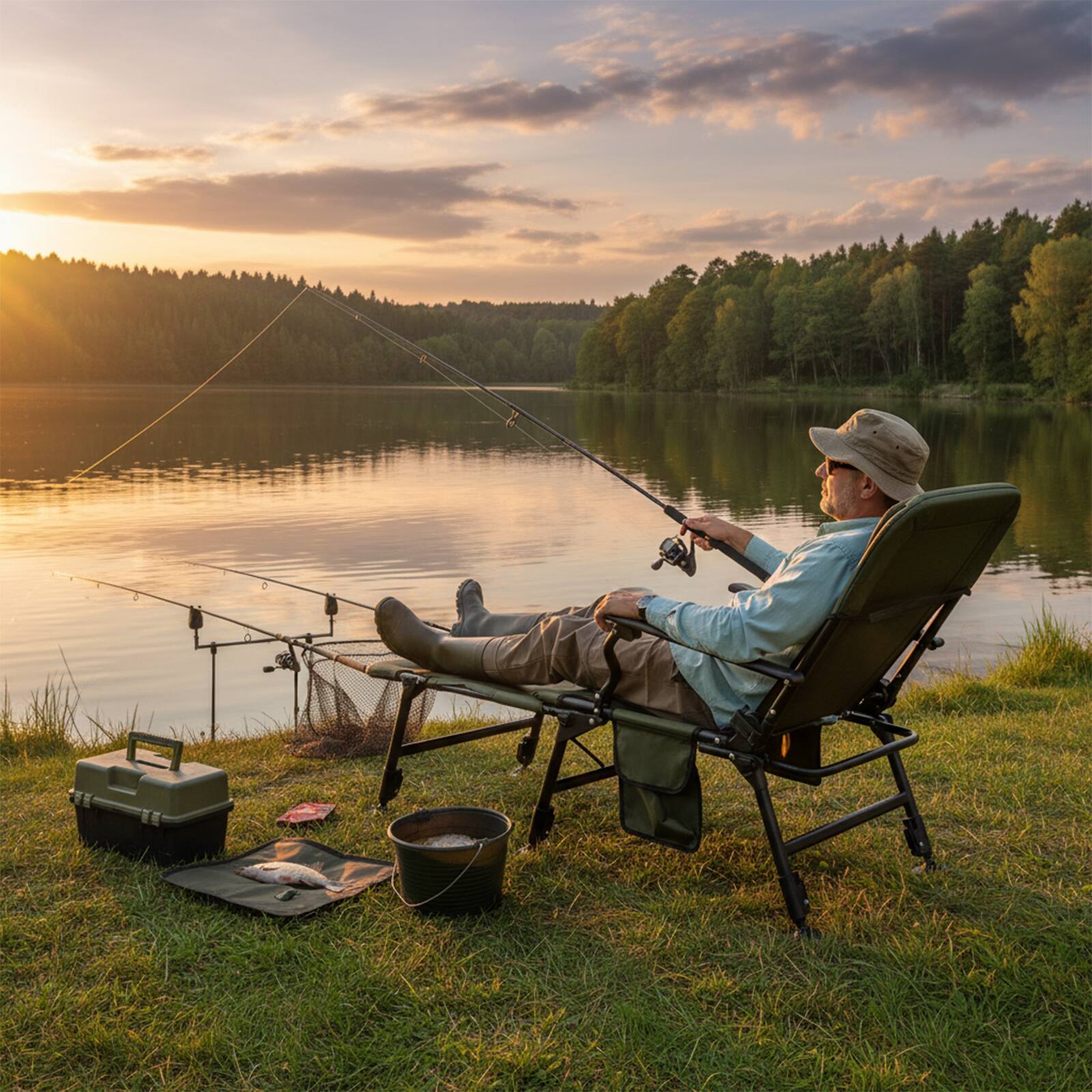 Alt View 3. Gymax - Gymax Oversized Foldable Fishing Chair for Adults Camping Chair w/ Detachable Footrest - Green.