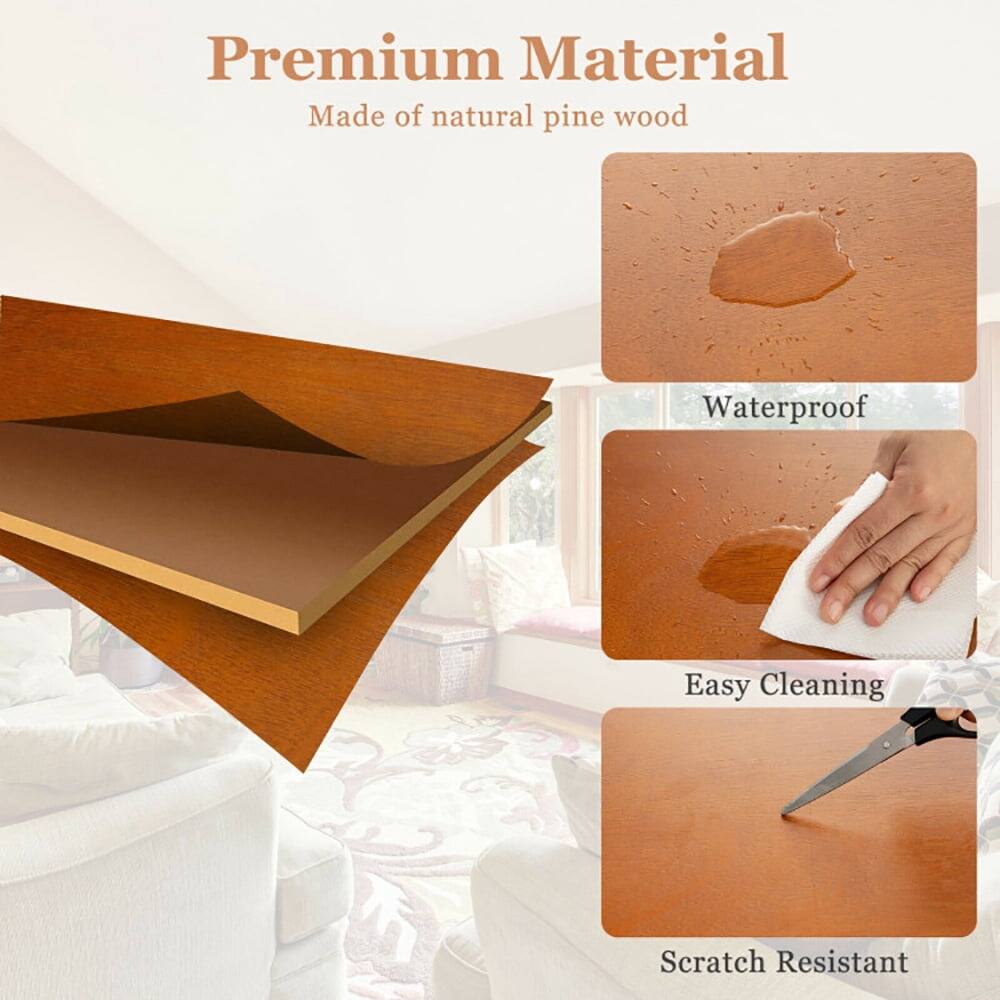 Premium Material  
Made of natural pine wood  

- Waterproof  
- Easy Cleaning  
- Scratch Resistant