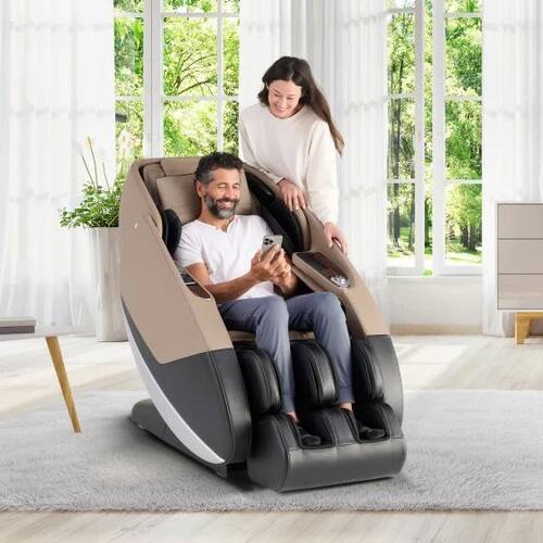 Angle. Human Touch - Novo Flex Massage Chair - Brown.
