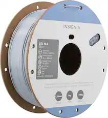 INSIGNIA Silk PLA Silver
Diameter: 1.75mm ± 0.02mm
Printing Speed: Up to 250mm/s
Printing Temp: 190-230°C
Bed Temp: 25-60°C
Fan: On
Batch NO: A7812150378
Compatible with Bambu Lab, Creality, Snapmaker, Elegoo, Anycubic, Prusa, Research, Flashforge, Sovol, Qidi Tech, and other 1.75mm FDM 3D Printers
1.75mm
1kg - 155g
DIAMETER
NET WT.
SPOOL WT.