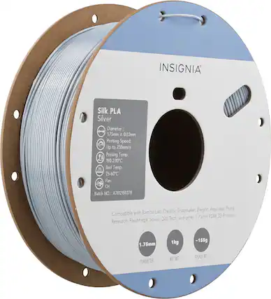 INSIGNIA Silk PLA Silver
Diameter: 1.75mm ± 0.02mm
Printing Speed: Up to 250mm/s
Printing Temp: 190-230°C
Bed Temp: 25-60°C
Fan: On
Batch NO: A7812150378
Compatible with Bambu Lab, Creality, Snapmaker, Elegoo, Anycubic, Prusa, Research, Flashforge, Sovol, Qidi Tech, and other 1.75mm FDM 3D Printers
1.75mm
1kg - 155g
DIAMETER
NET WT.
SPOOL WT.