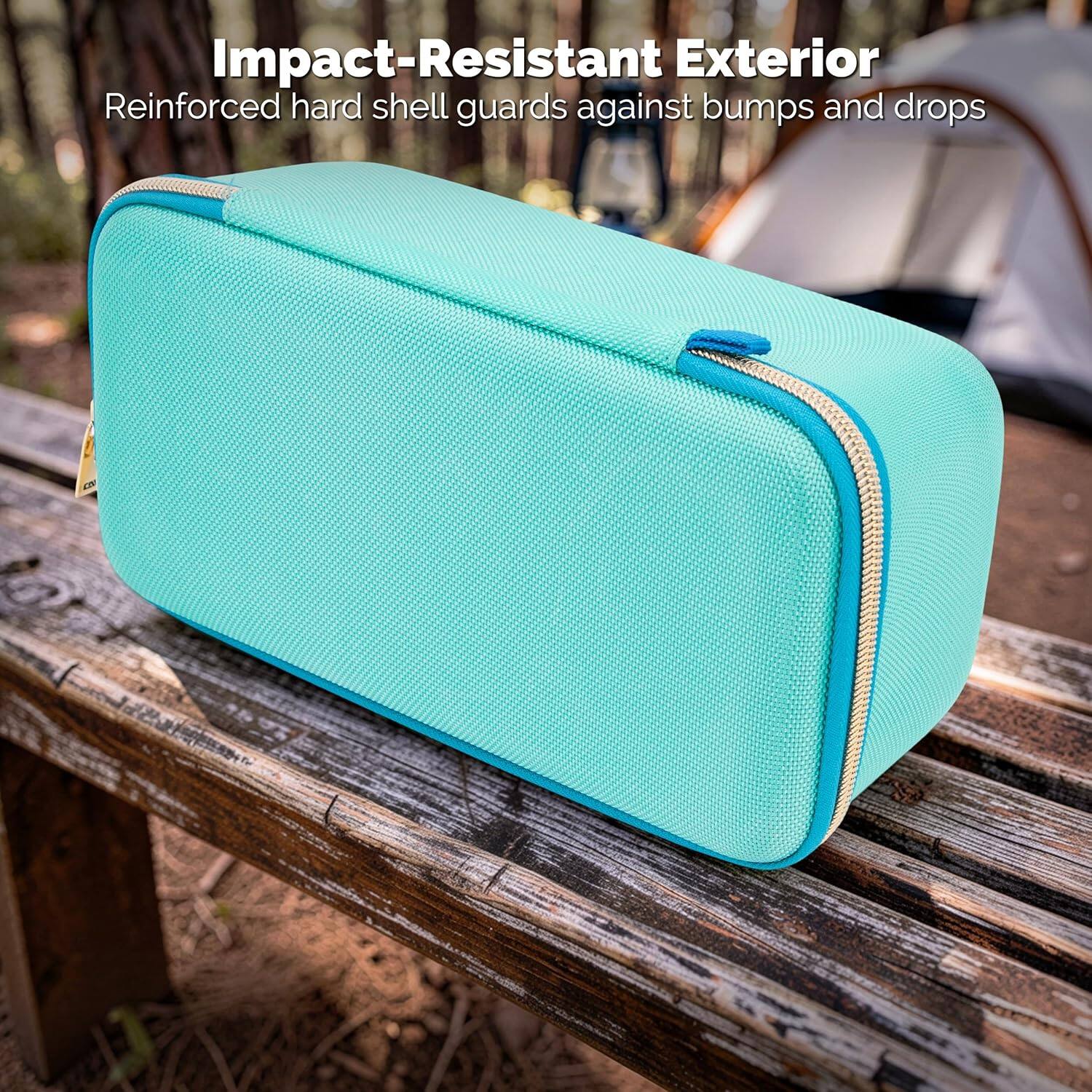 Impact-Resistant Exterior  
Reinforced hard shell guards against bumps and drops